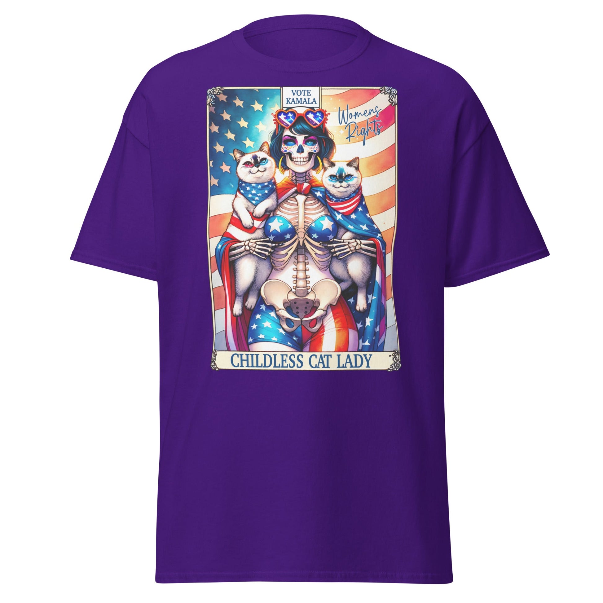 'Childless Cat Lady' Tarot | Tarot Card T-Shirt - Purple - T-Shirts Online