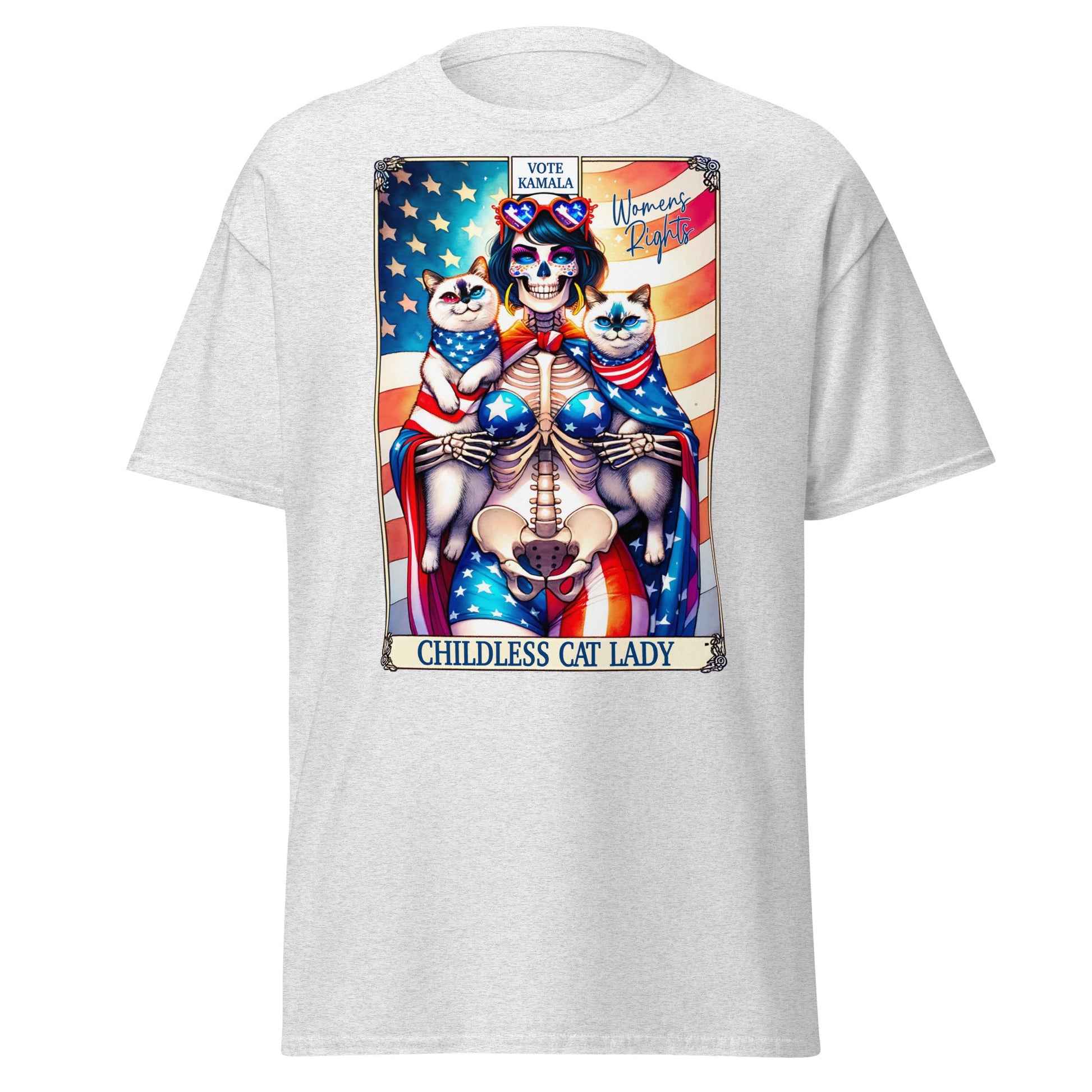 'Childless Cat Lady' Tarot | Tarot Card T-Shirt - Ash - T-Shirts Online