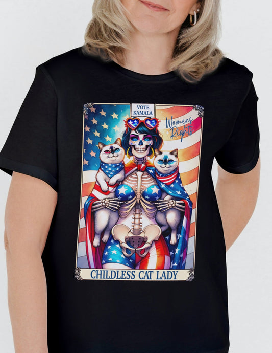 Childless Cat Lady Tarot | Tarot Card T-Shirt - Black - T-Shirts Online