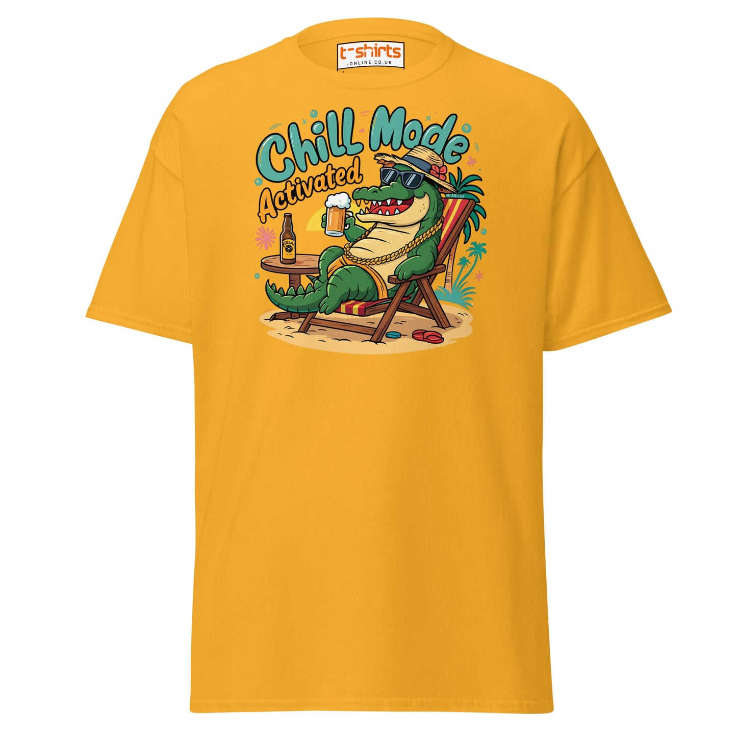 Chill Mode Activated T-Shirt - Gold - T-Shirts Online