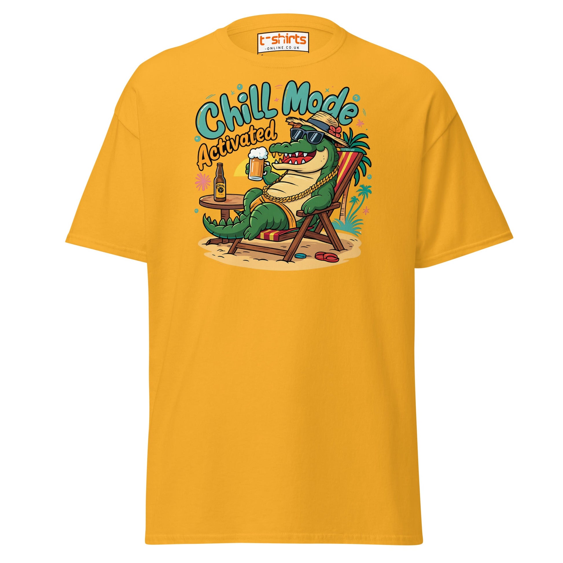 Chill Mode Activated T-Shirt - Gold - T-Shirts Online