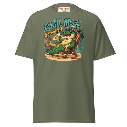 Chill Mode Activated T-Shirt - Military Green - T-Shirts Online