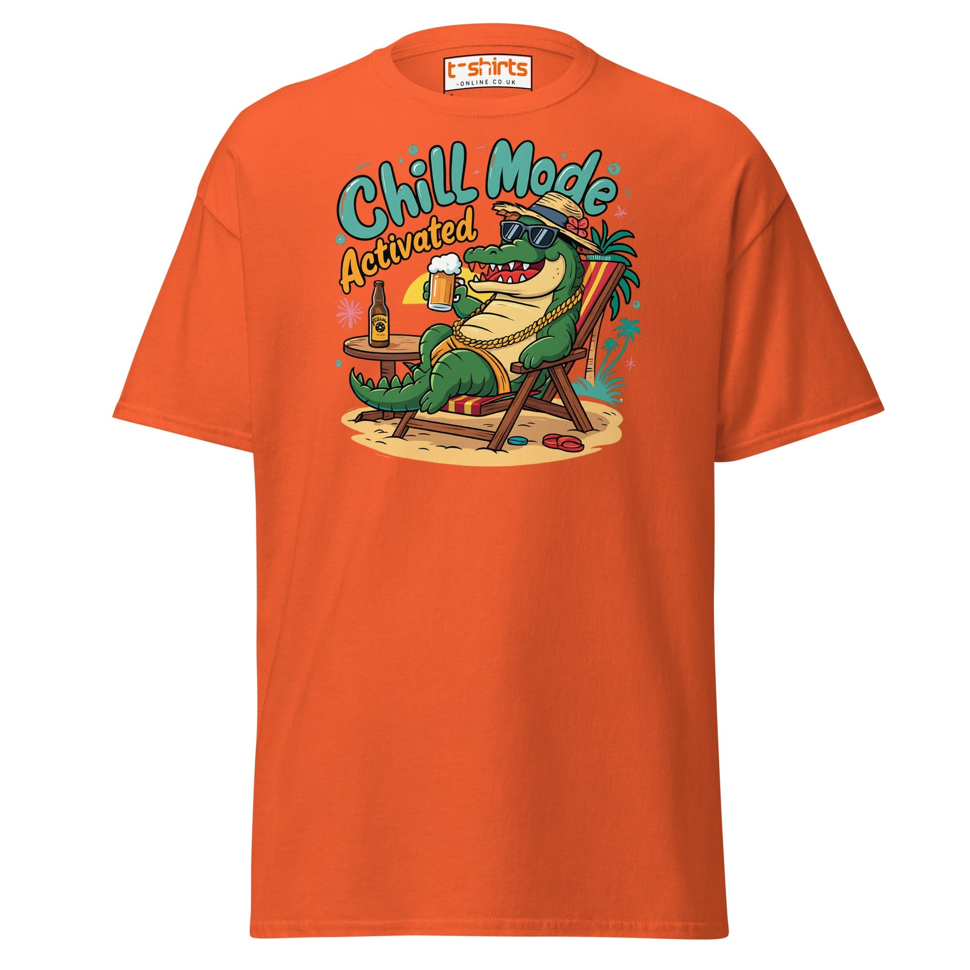 Chill Mode Activated T-Shirt - Orange - T-Shirts Online