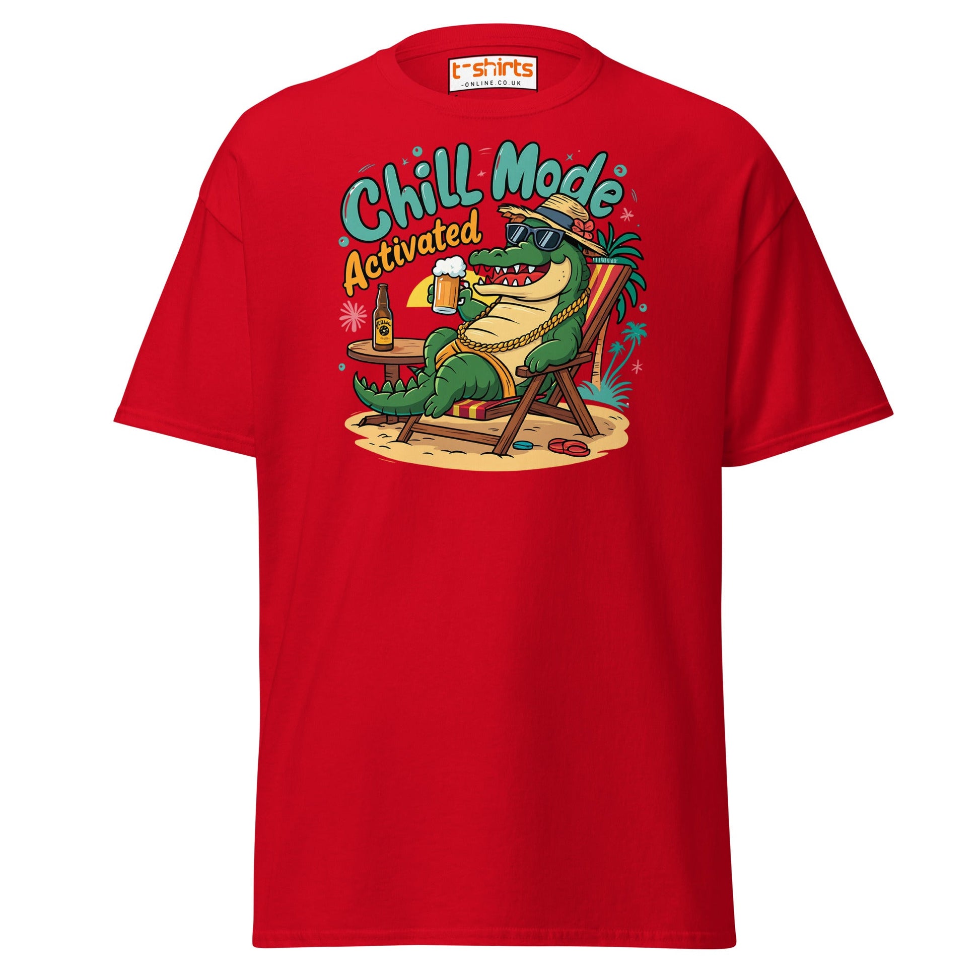 Chill Mode Activated T-Shirt - Red - T-Shirts Online