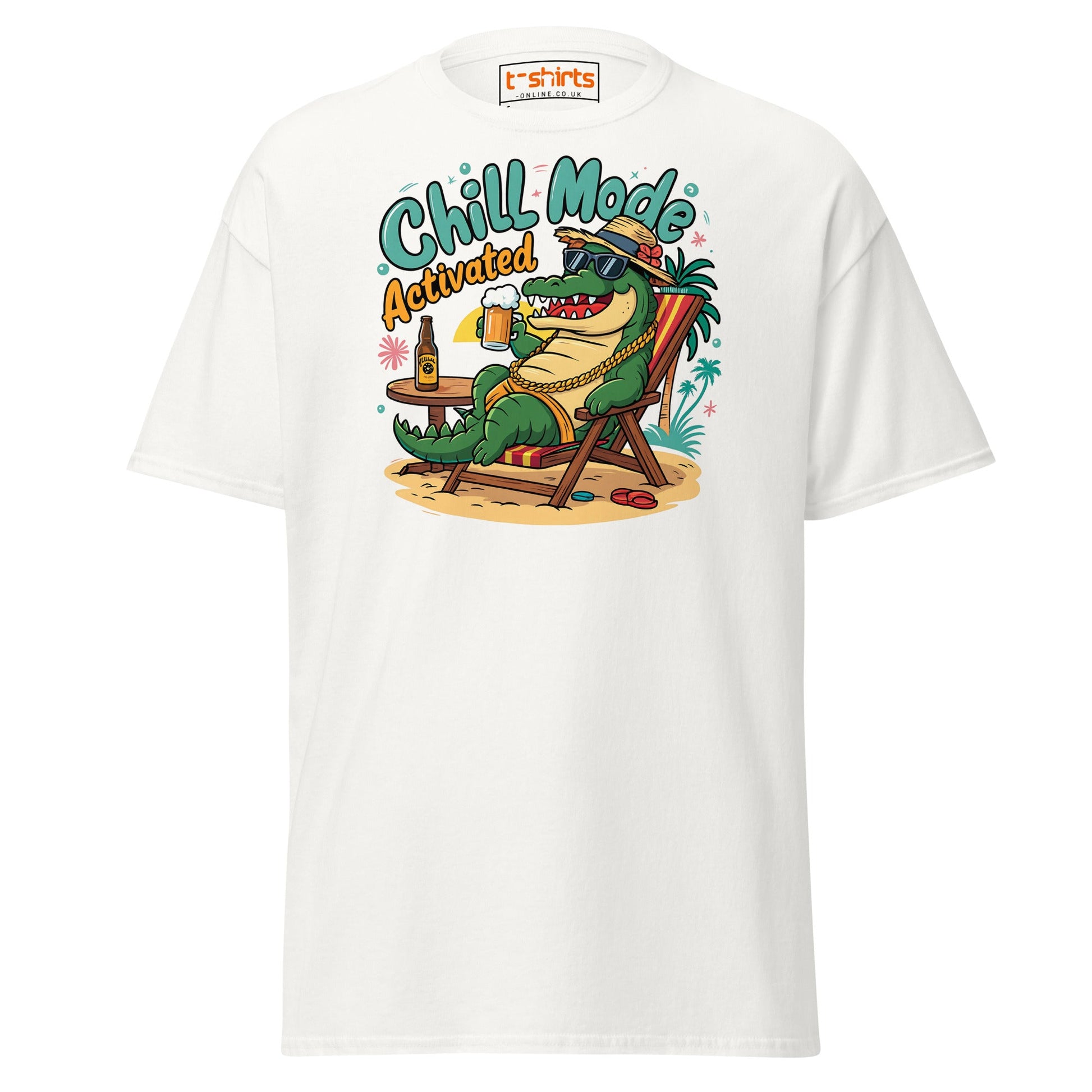 Chill Mode Activated T-Shirt - White - T-Shirts Online