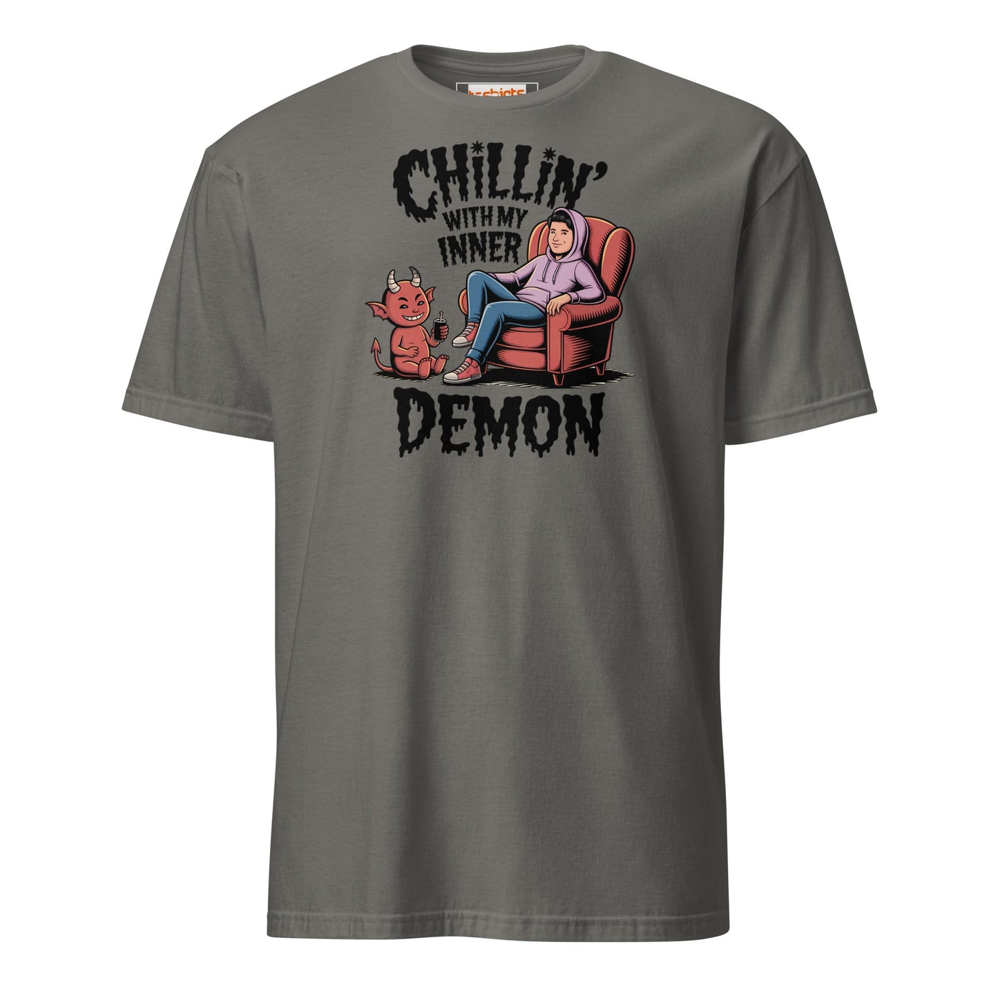 Chillin' with my Inner Demon T-Shirt - Charcoal - T-Shirts Online