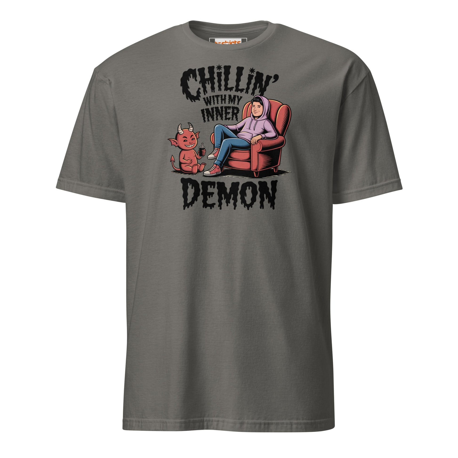 Chillin' with my Inner Demon T-Shirt - Charcoal - T-Shirts Online