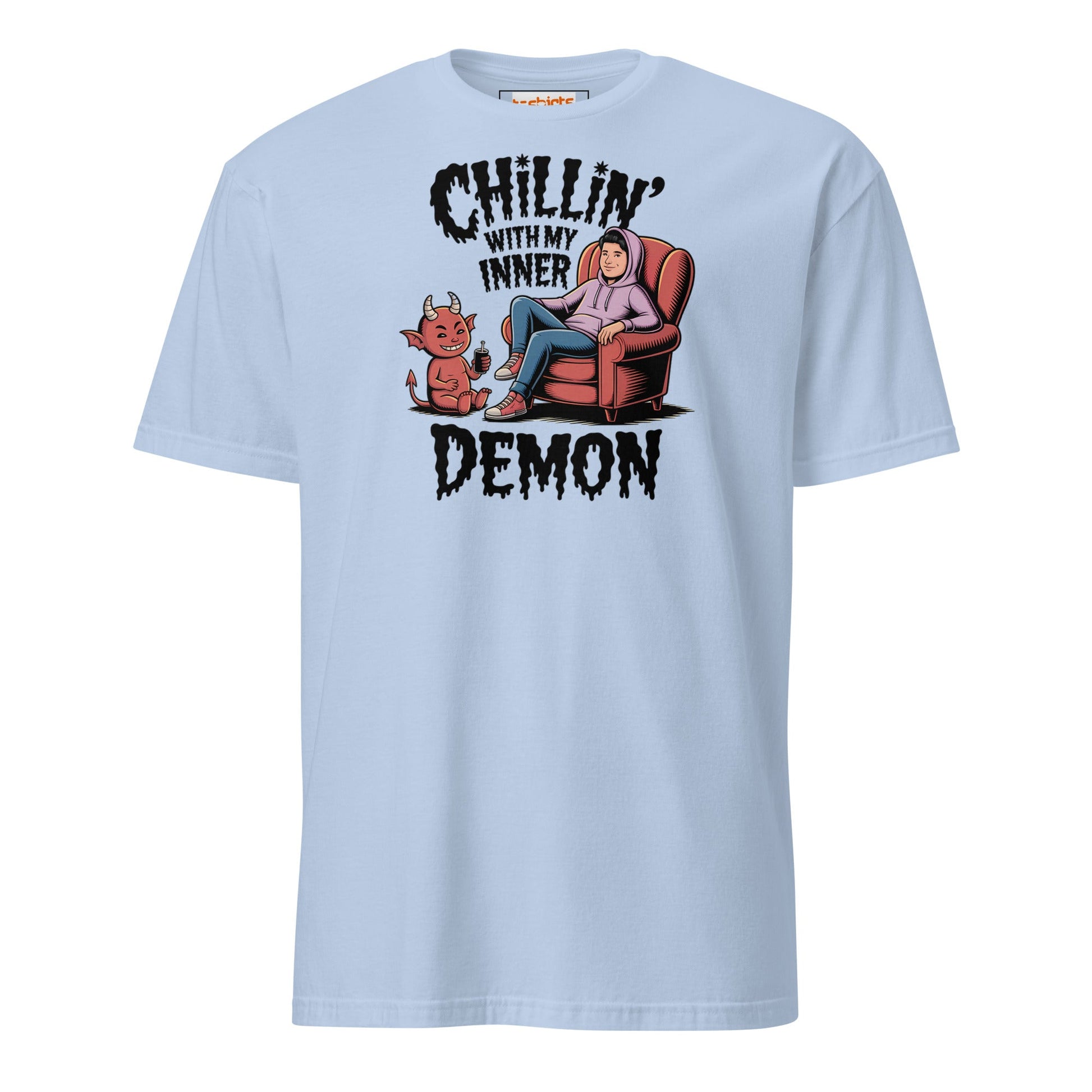 Chillin' with my Inner Demon T-Shirt - Light Blue - T-Shirts Online