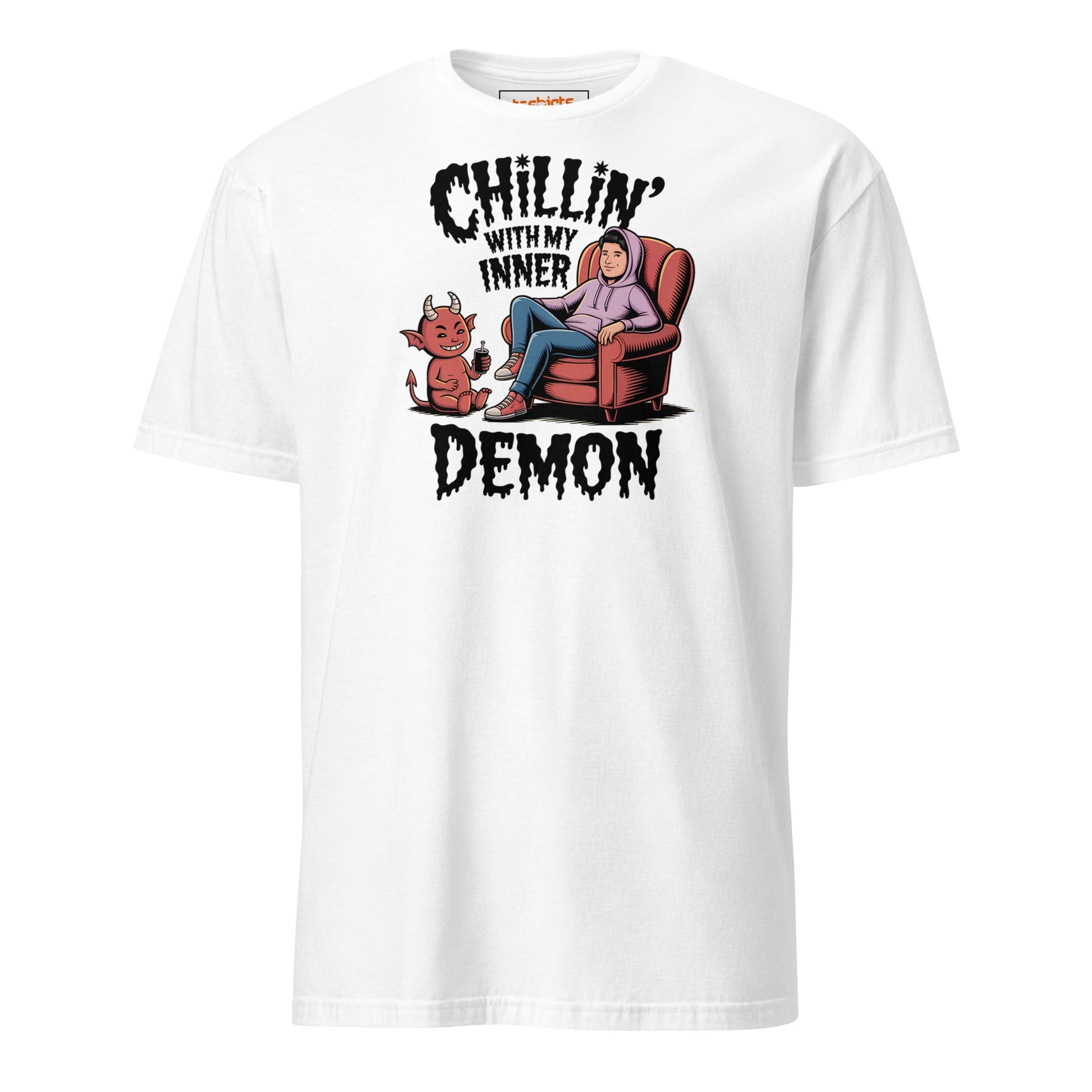 Chillin' with my Inner Demon T-Shirt - White - T-Shirts Online