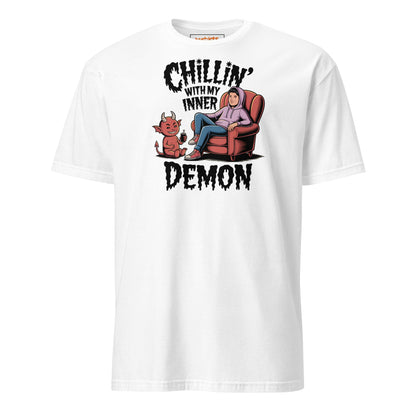 Chillin' with my Inner Demon T-Shirt - White - T-Shirts Online