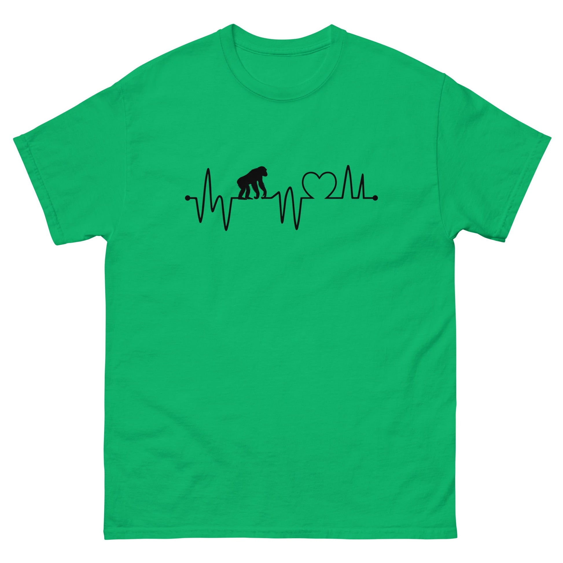 Chimp Heartbeat | Men's T-Shirt - Irish Green - T-Shirts Online