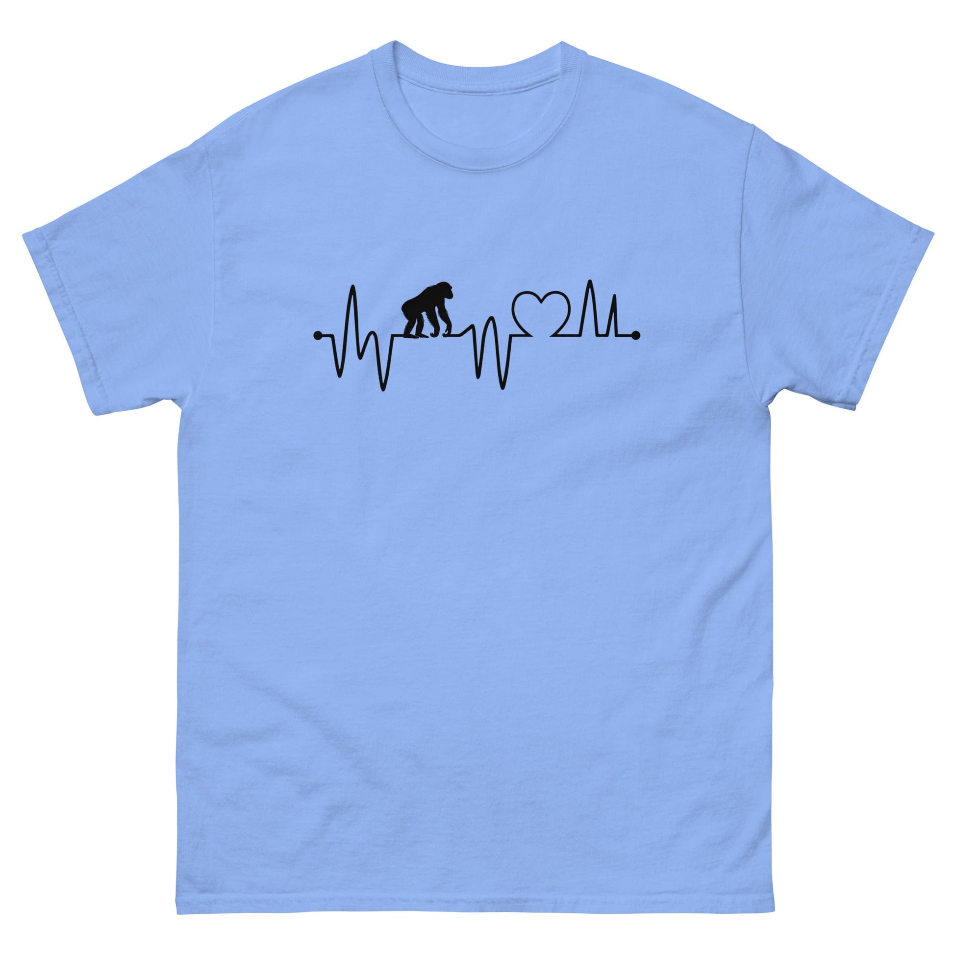 Chimp Heartbeat | Men's T-Shirt - Carolina Blue - T-Shirts Online