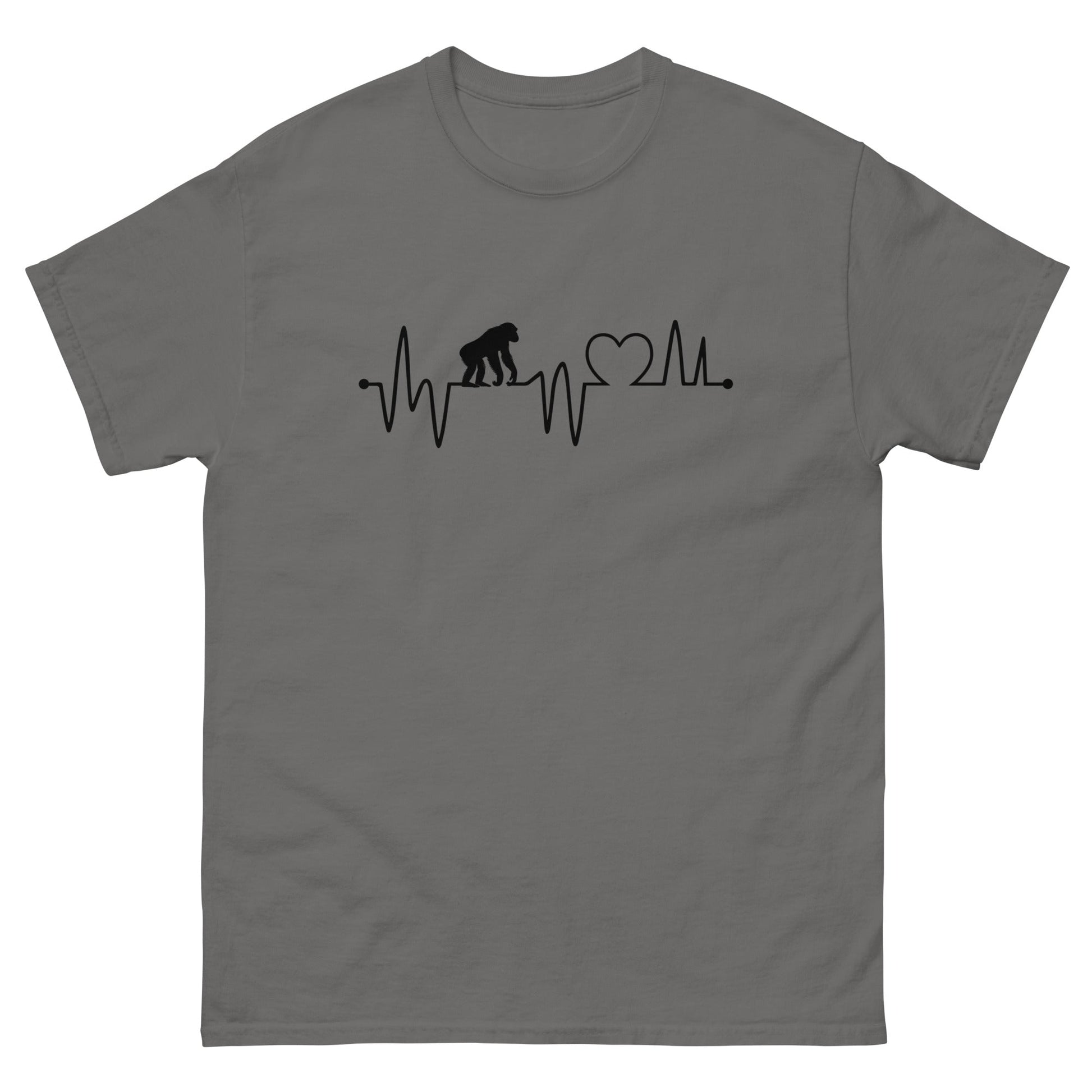 Chimp Heartbeat | Men's T-Shirt - Charcoal - T-Shirts Online