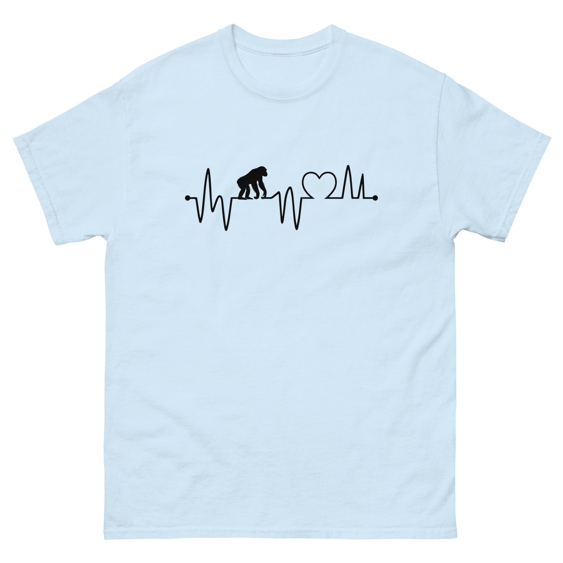Chimp Heartbeat | Men's T-Shirt - Light Blue - T-Shirts Online