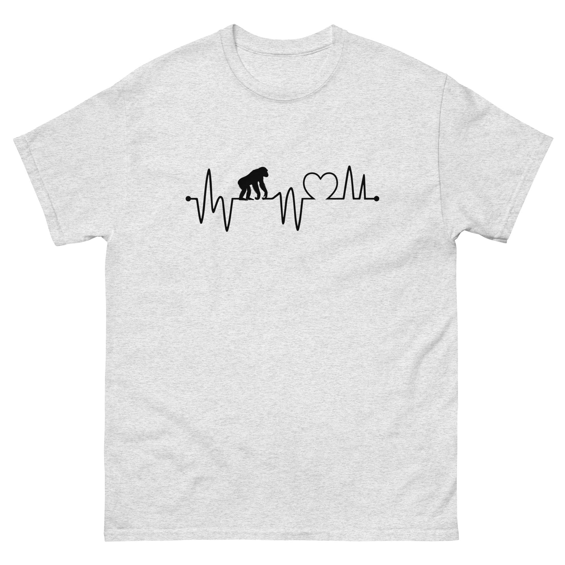 Chimp Heartbeat | Men's T-Shirt - Ash - T-Shirts Online