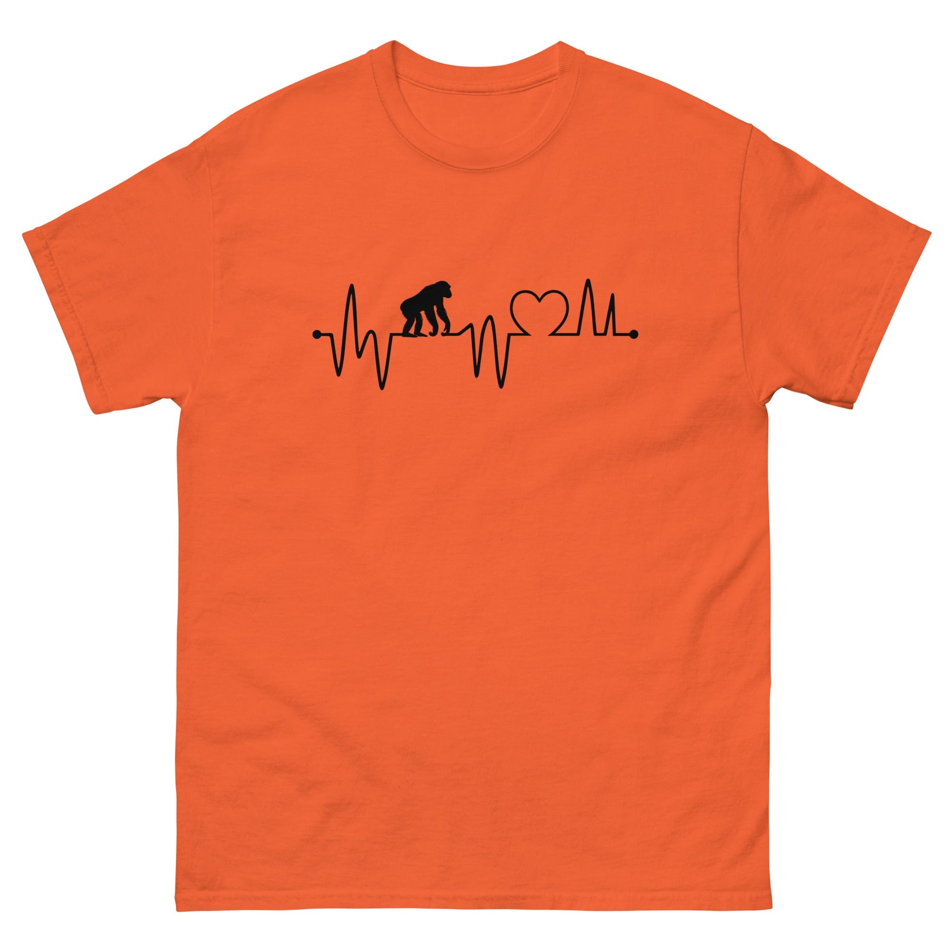 Chimp Heartbeat | Men's T-Shirt - Orange - T-Shirts Online