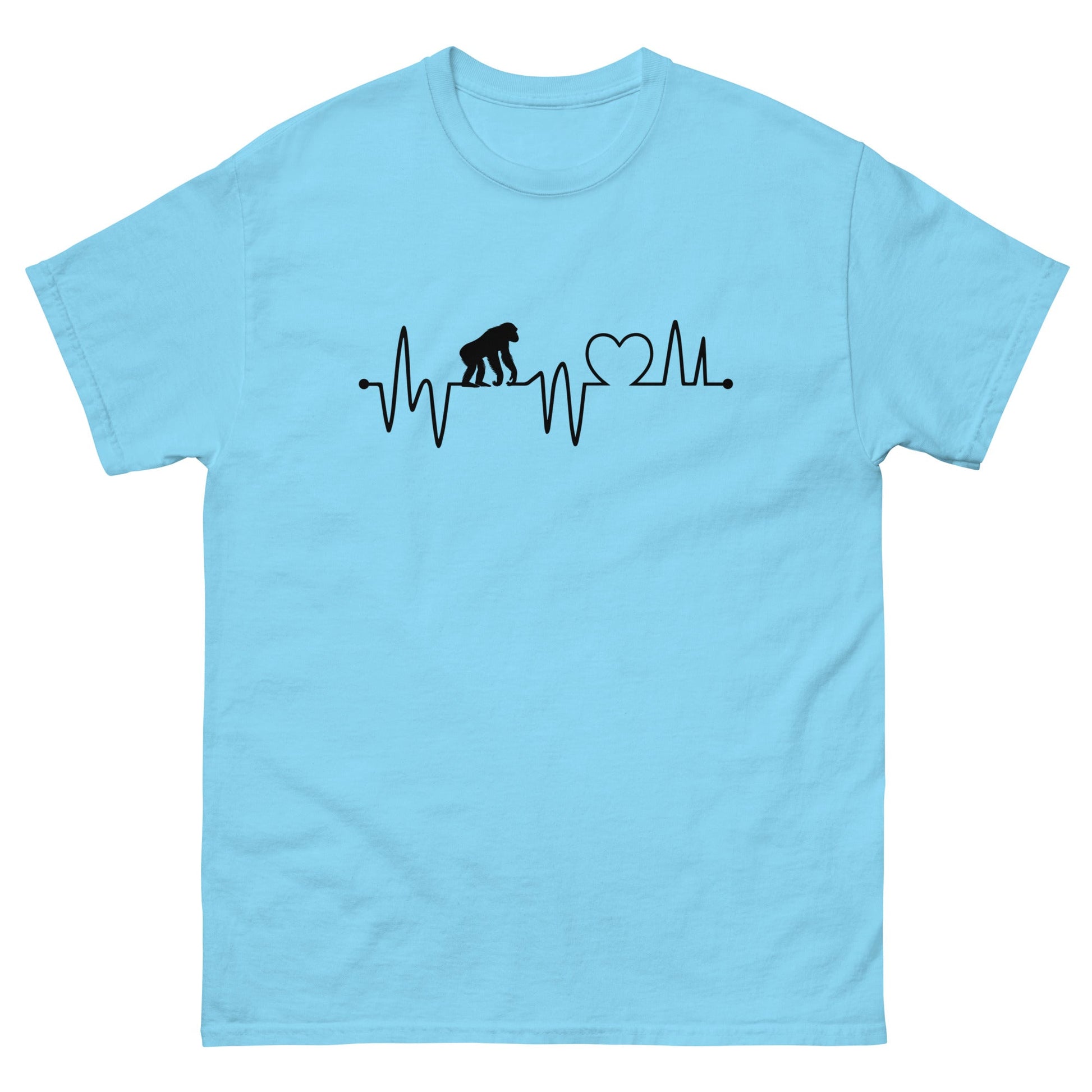 Chimp Heartbeat | Men's T-Shirt - Sky - T-Shirts Online