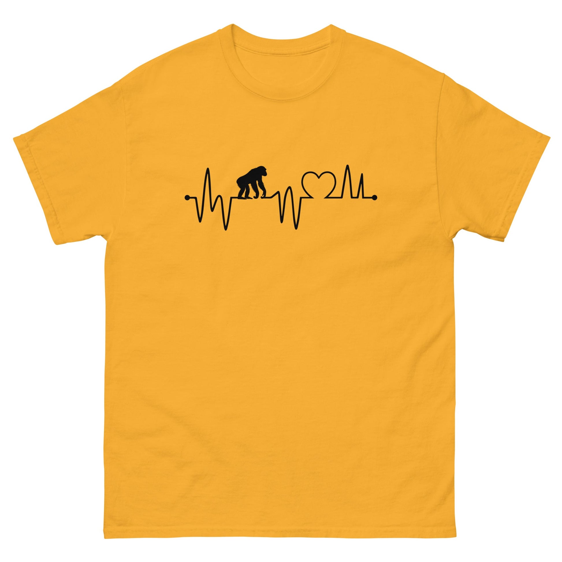 Chimp Heartbeat | Men's T-Shirt - Gold - T-Shirts Online