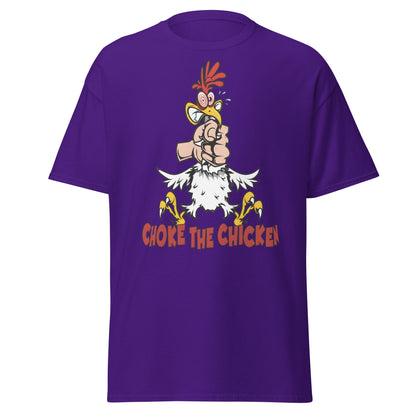 Choke The Chicken Funny Adult Humor T-Shirt - Purple - T-Shirts Online