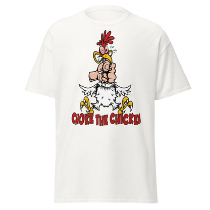 Choke The Chicken Funny Adult Humor T-Shirt - White - T-Shirts Online