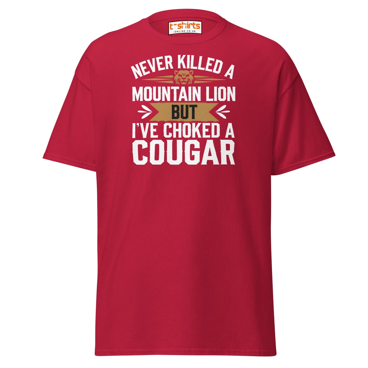 Choked a Cougar T-Shirt – Funny Adult Humor Tee - Cardinal - T-Shirts Online