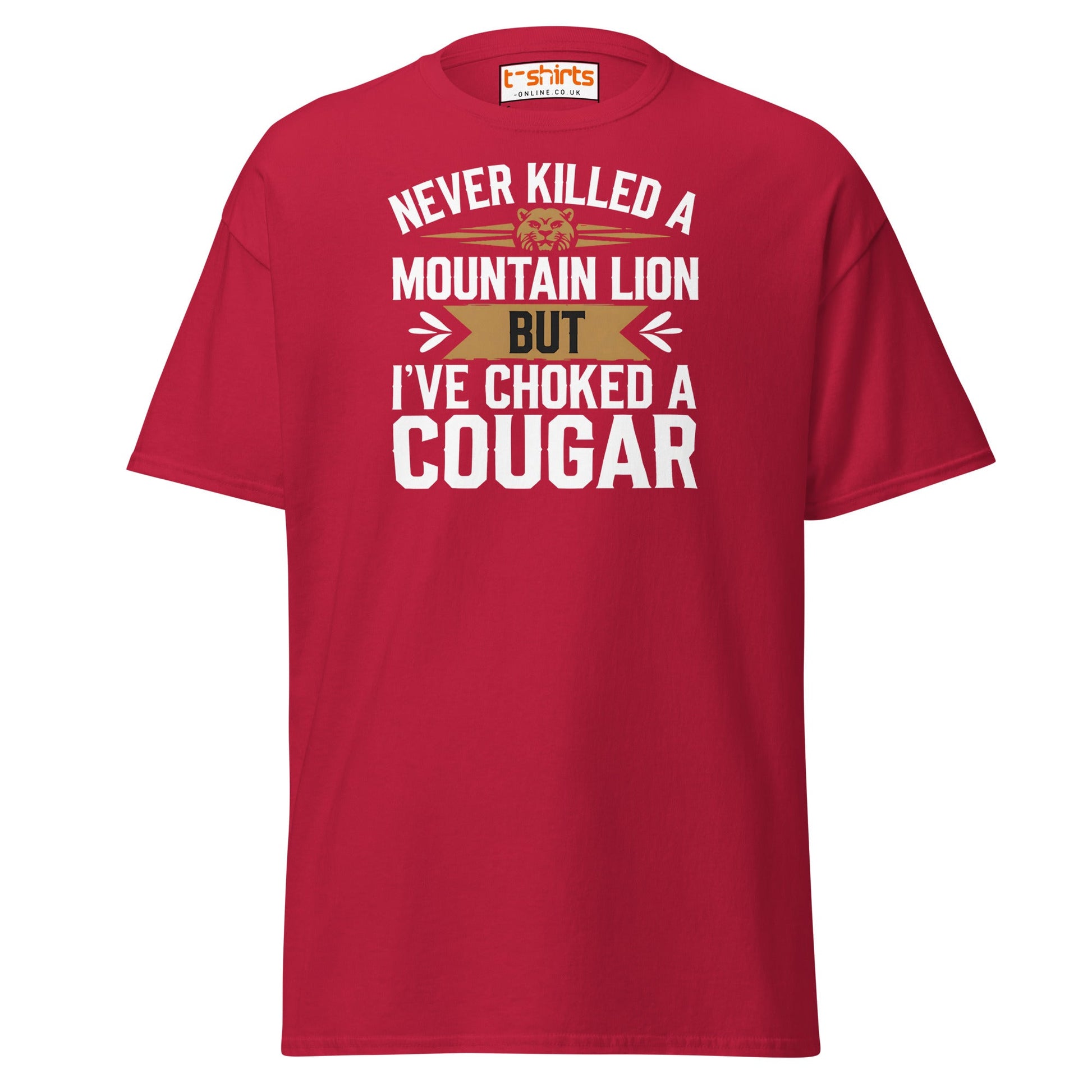 Choked a Cougar T-Shirt – Funny Adult Humor Tee - Cardinal - T-Shirts Online