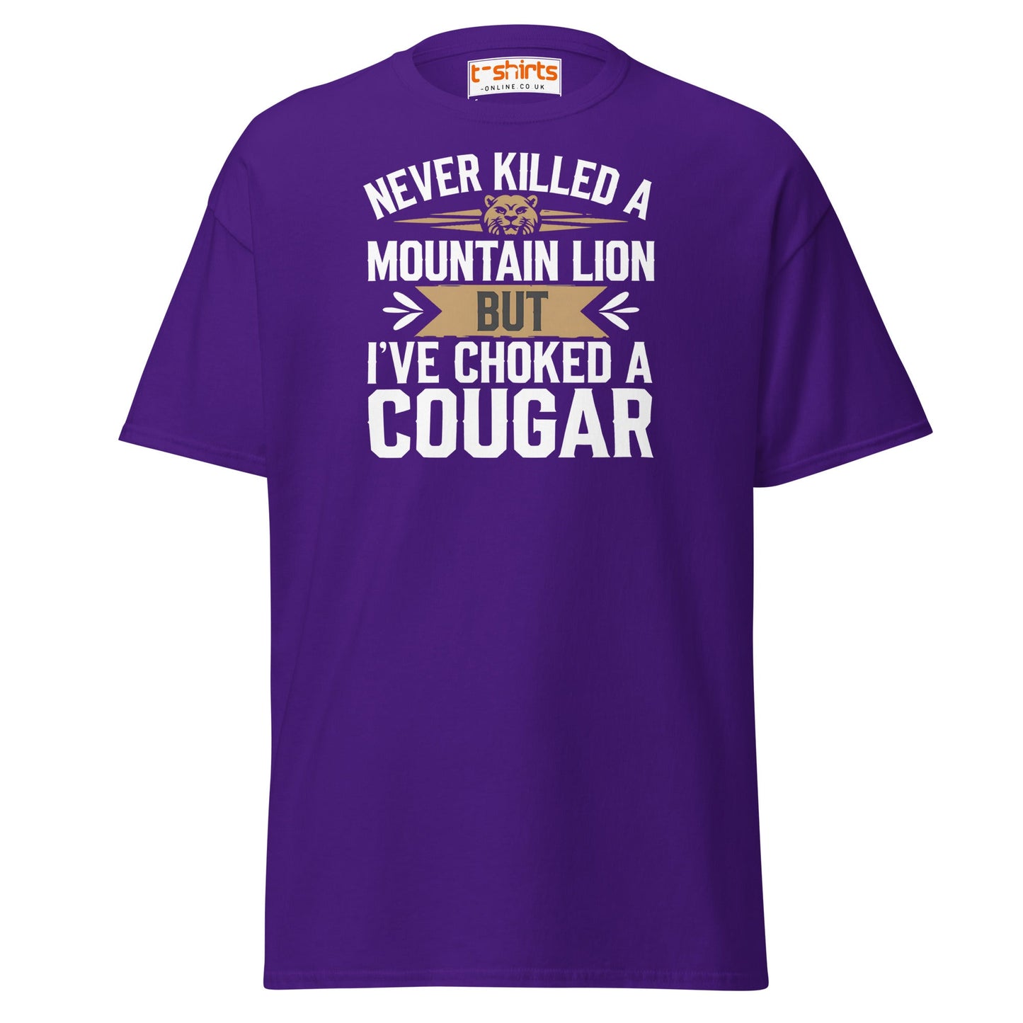 Choked a Cougar T-Shirt – Funny Adult Humor Tee - Purple - T-Shirts Online