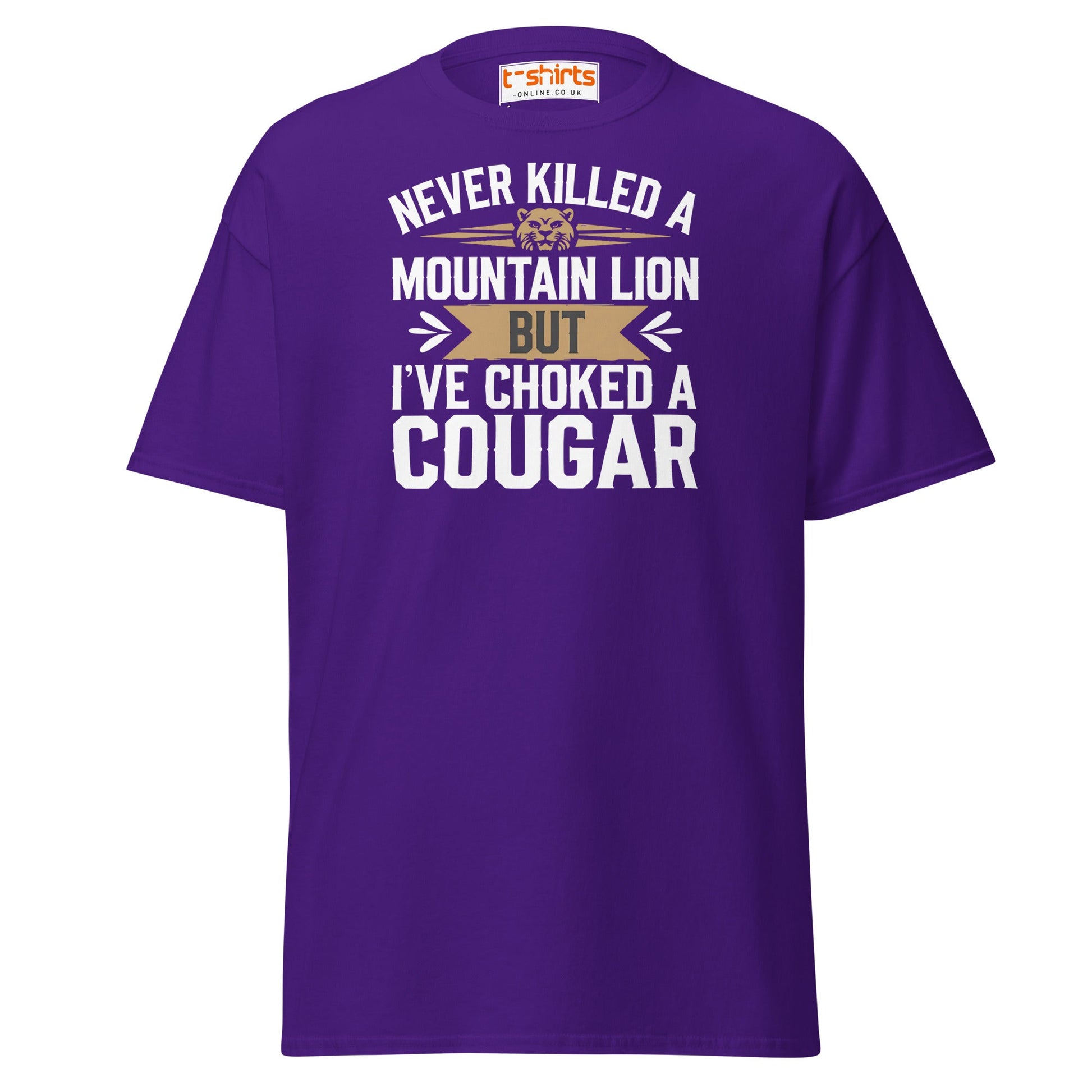Choked a Cougar T-Shirt – Funny Adult Humor Tee - Purple - T-Shirts Online