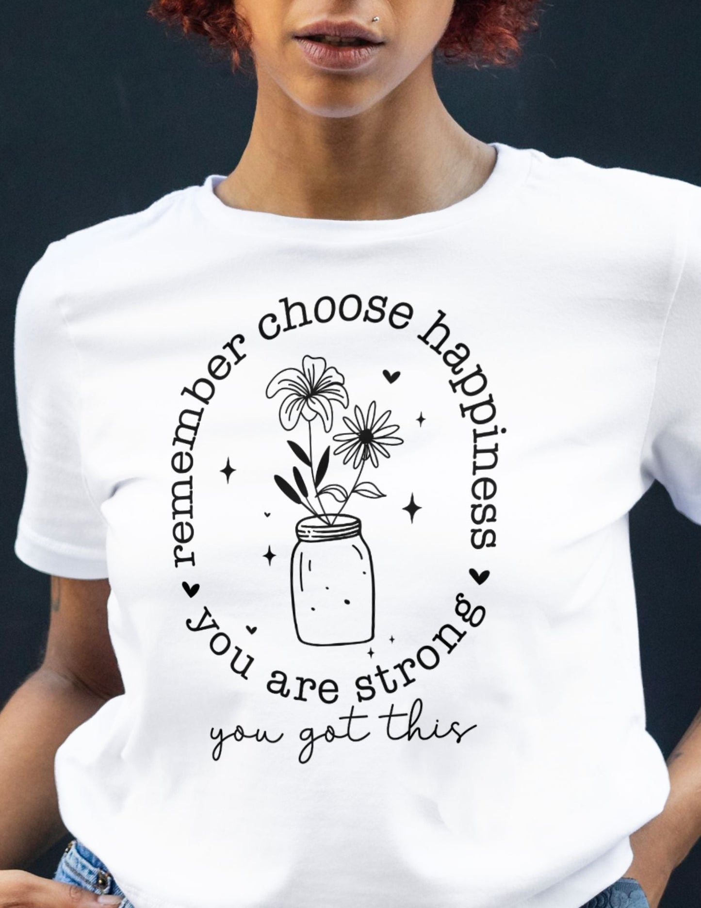Choose Happiness | Motivational T-Shirt - Royal - T-Shirts Online