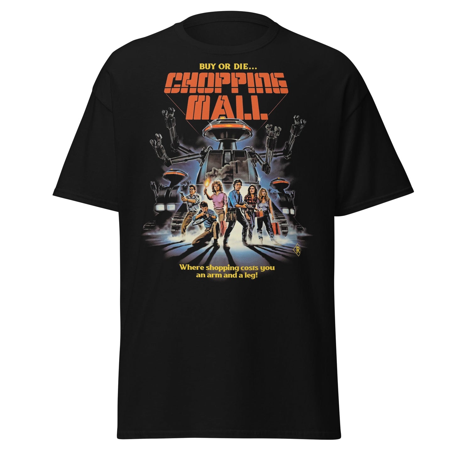 Chopping Mall T-Shirt – Retro 80s Killer Robot Horror Tee - Black - T-Shirts Online