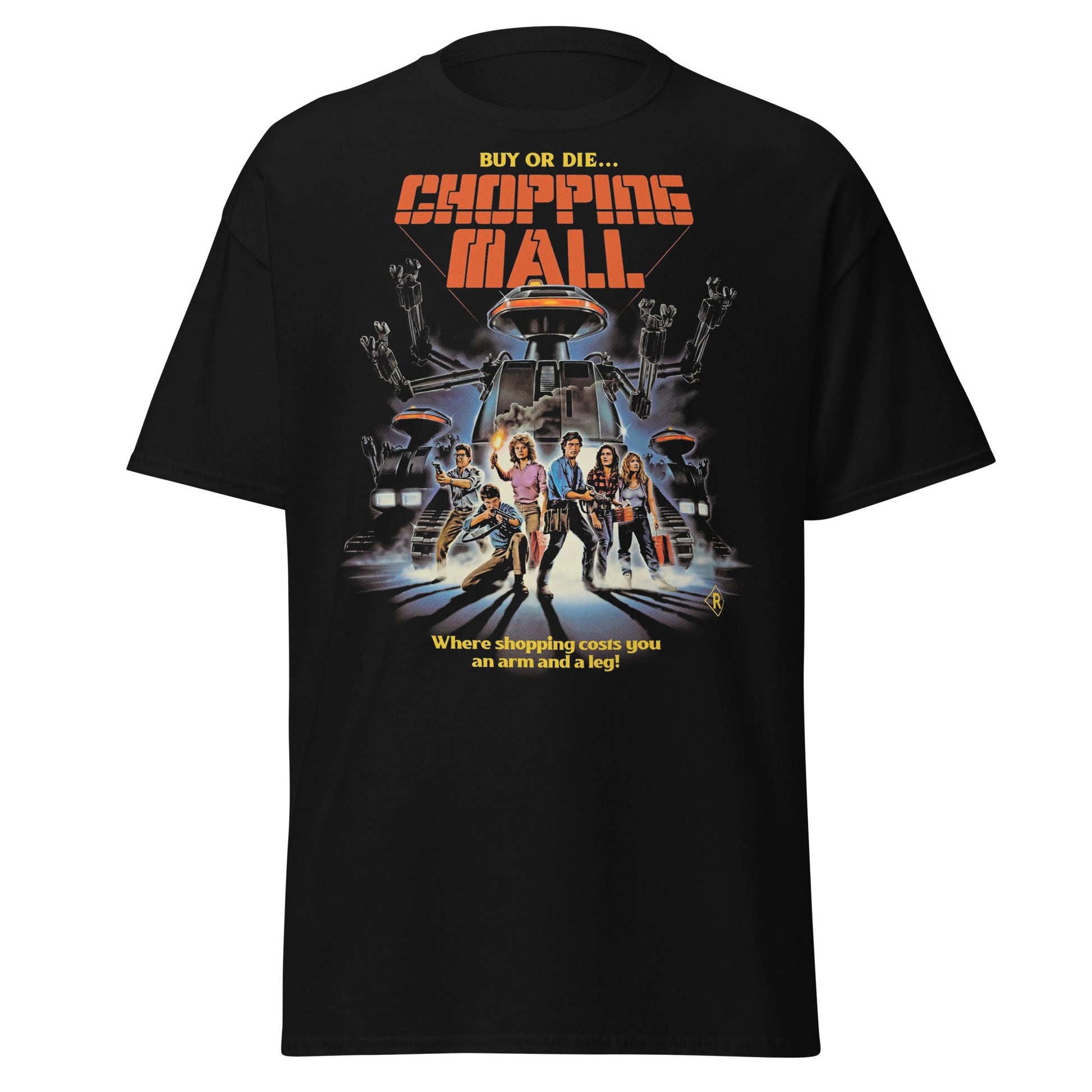Chopping Mall T-Shirt – Retro 80s Killer Robot Horror Tee - Black - T-Shirts Online