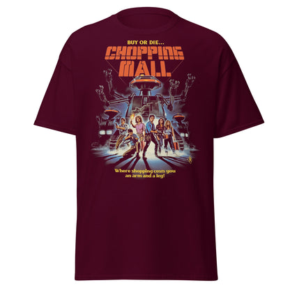 Chopping Mall T-Shirt – Retro 80s Killer Robot Horror Tee - Maroon - T-Shirts Online