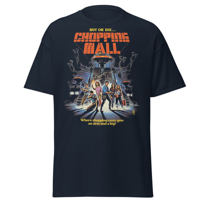 Chopping Mall T-Shirt – Retro 80s Killer Robot Horror Tee - Navy - T-Shirts Online