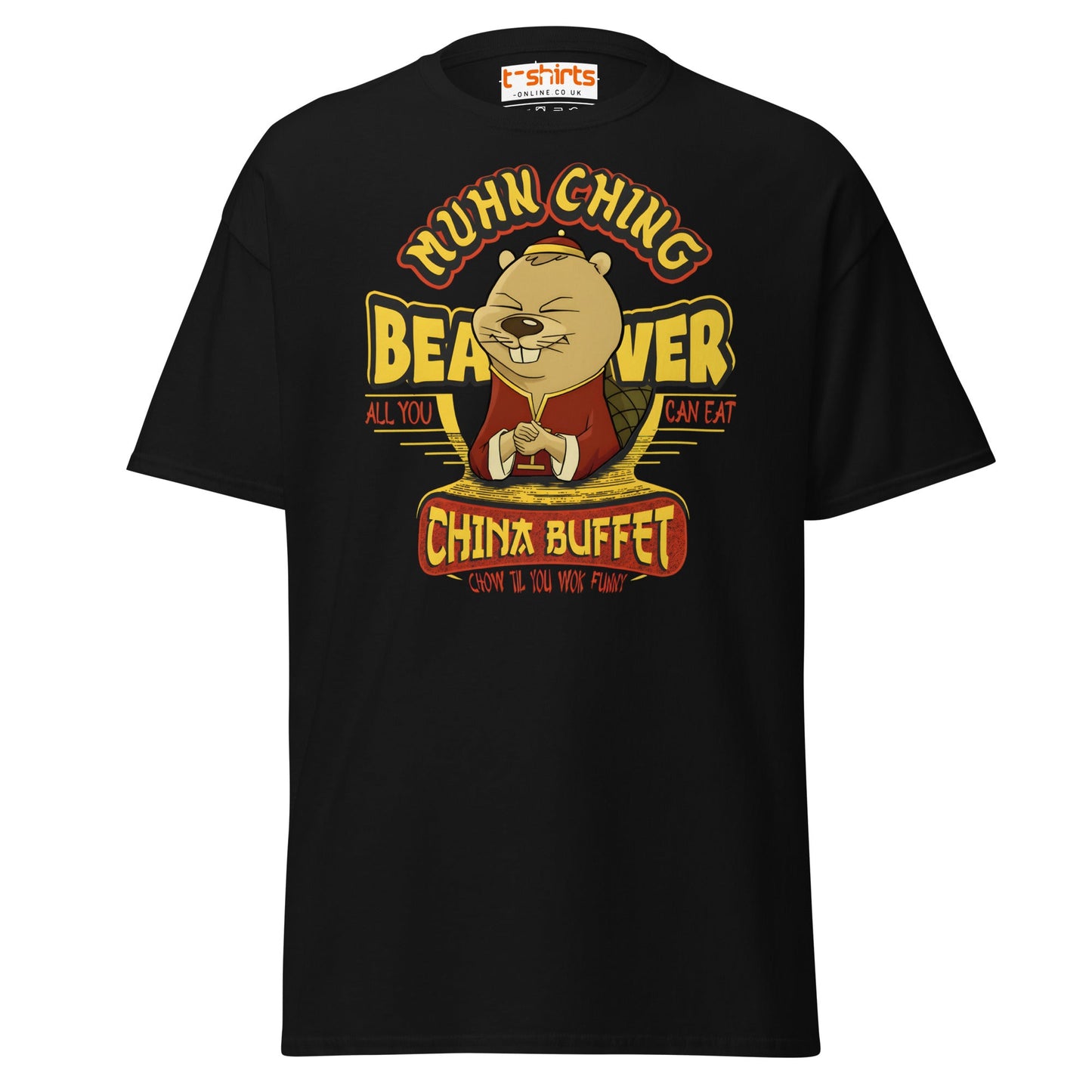 Chow Til You Wok Funny T-Shirt | Buffet Joke Tee - Black - T-Shirts Online