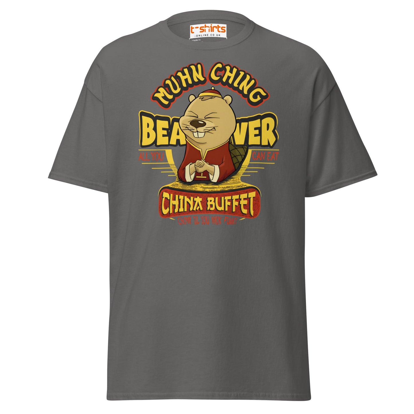 Chow Til You Wok Funny T-Shirt | Buffet Joke Tee - Charcoal - T-Shirts Online