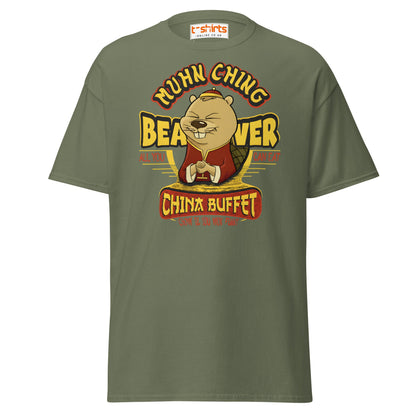 Chow Til You Wok Funny T-Shirt | Buffet Joke Tee - Military Green - T-Shirts Online