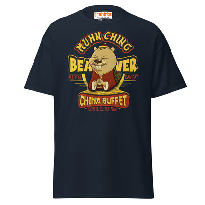 Chow Til You Wok Funny T-Shirt | Buffet Joke Tee - Navy - T-Shirts Online
