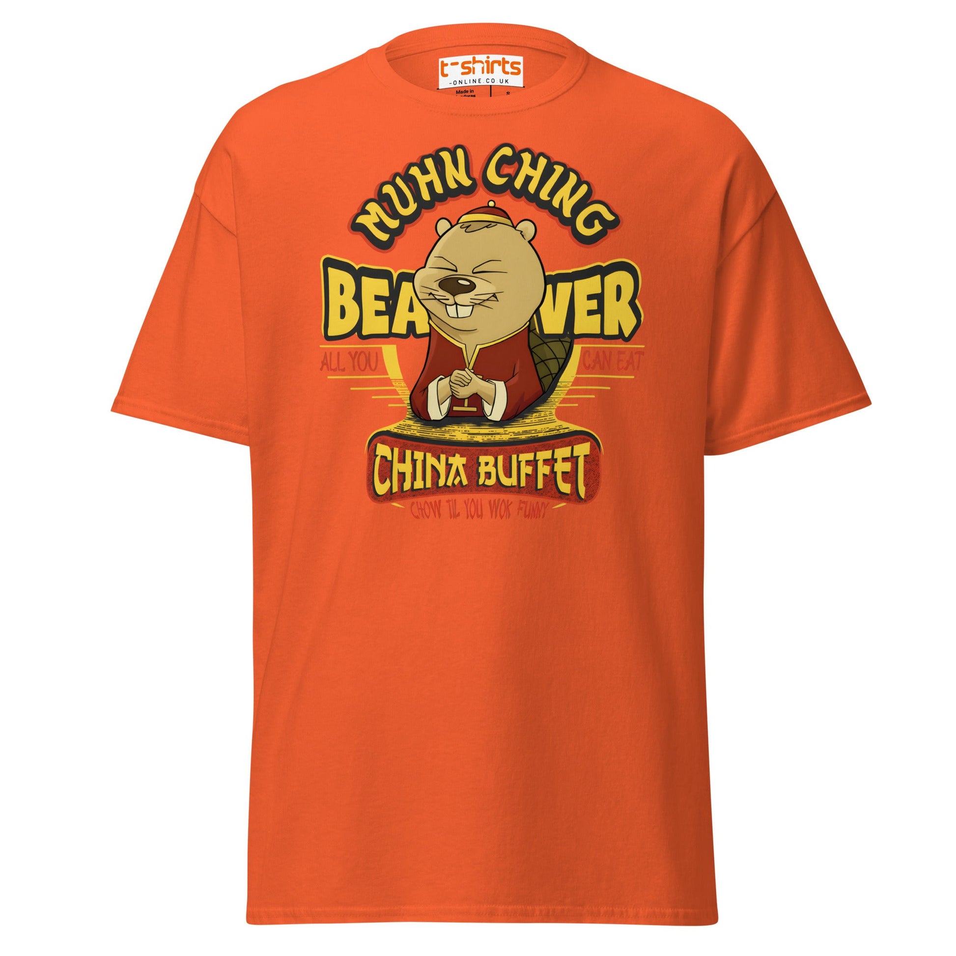 Chow Til You Wok Funny T-Shirt | Buffet Joke Tee - Orange - T-Shirts Online