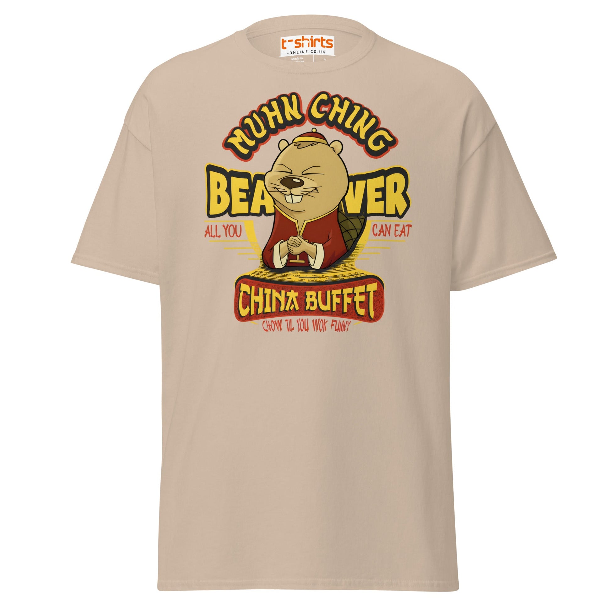 Chow Til You Wok Funny T-Shirt | Buffet Joke Tee - Sand - T-Shirts Online