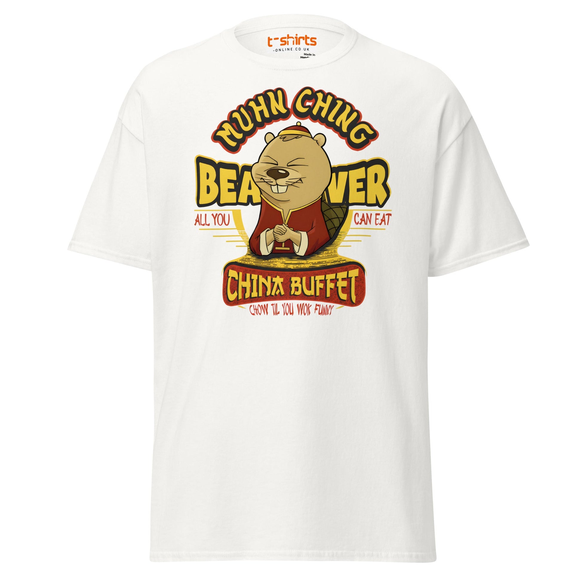 Chow Til You Wok Funny T-Shirt | Buffet Joke Tee - White - T-Shirts Online