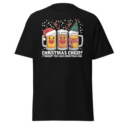 Christmas Beer Cheer Funny Holiday Party T-Shirt - Black - T-Shirts Online