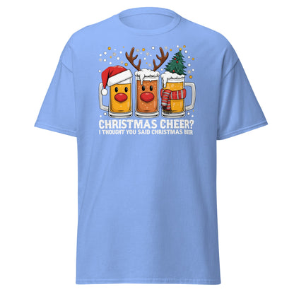 Christmas Beer Cheer Funny Holiday Party T-Shirt - Carolina Blue - T-Shirts Online