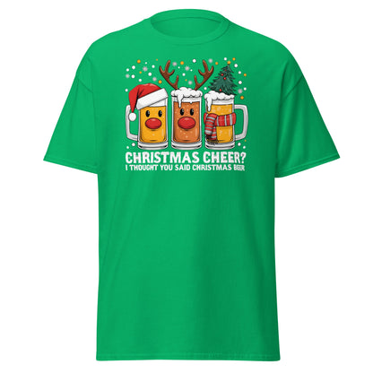 Christmas Beer Cheer Funny Holiday Party T-Shirt - Irish Green - T-Shirts Online