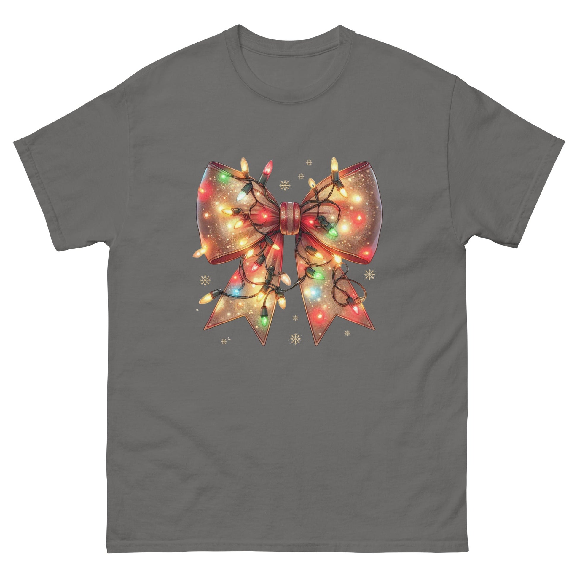 Christmas Light Coquette | Christmas T-Shirt - Charcoal - T-Shirts Online
