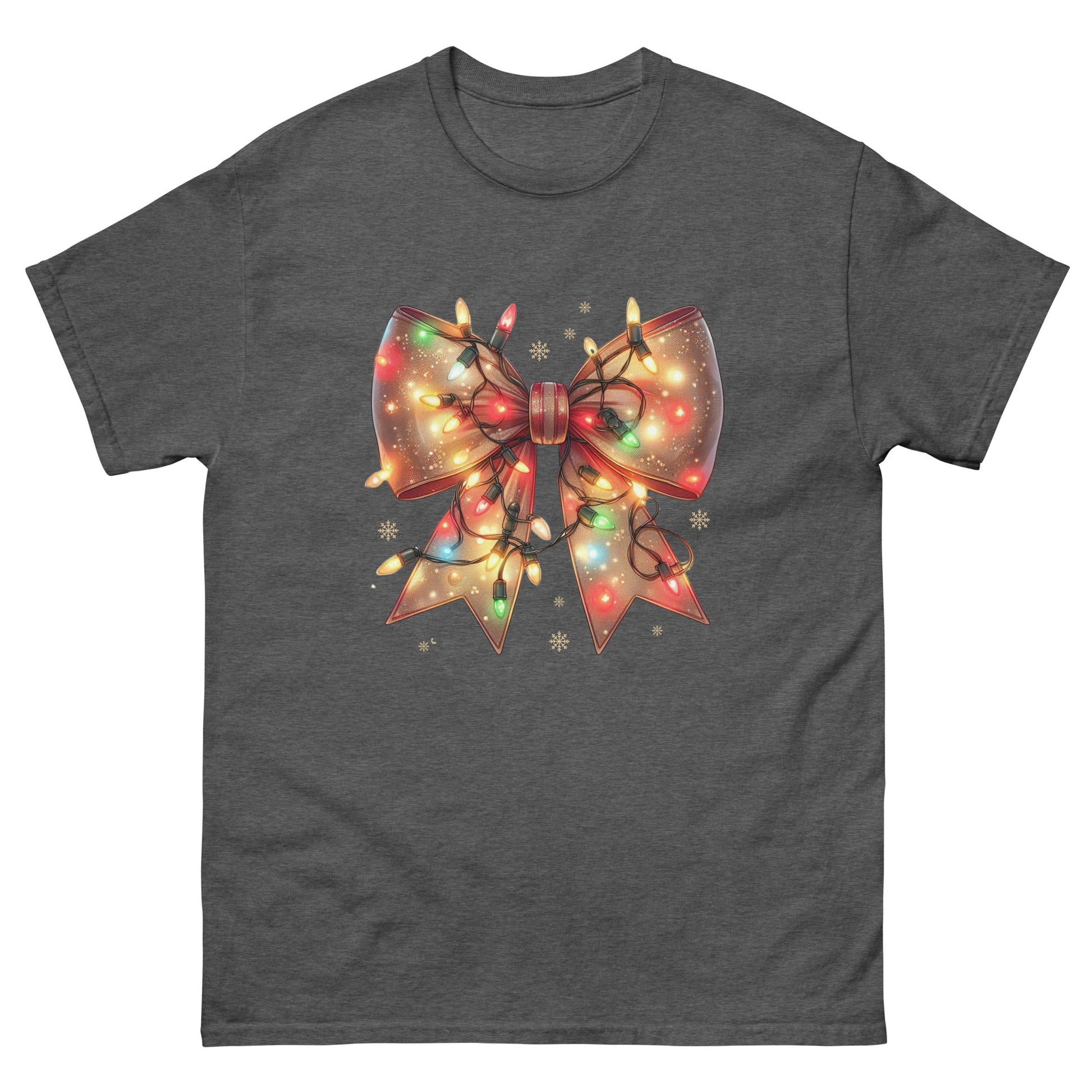 Christmas Light Coquette | Christmas T-Shirt - Dark Heather - T-Shirts Online