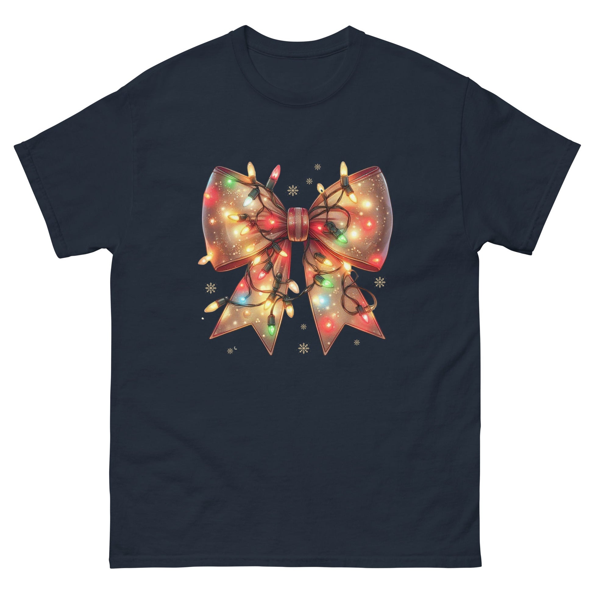Christmas Light Coquette | Christmas T-Shirt - Navy - T-Shirts Online