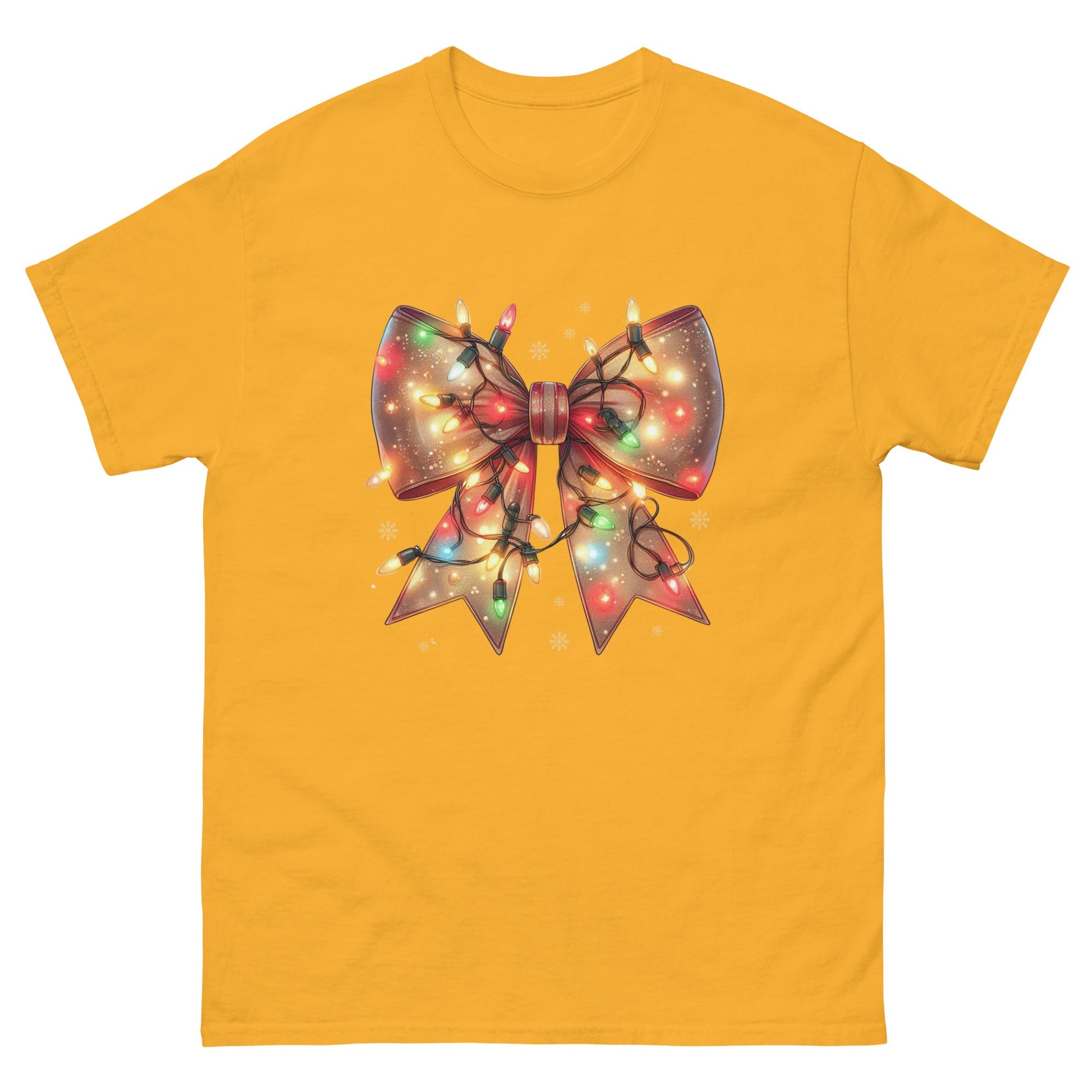 Christmas Light Coquette | Christmas T-Shirt - Gold - T-Shirts Online