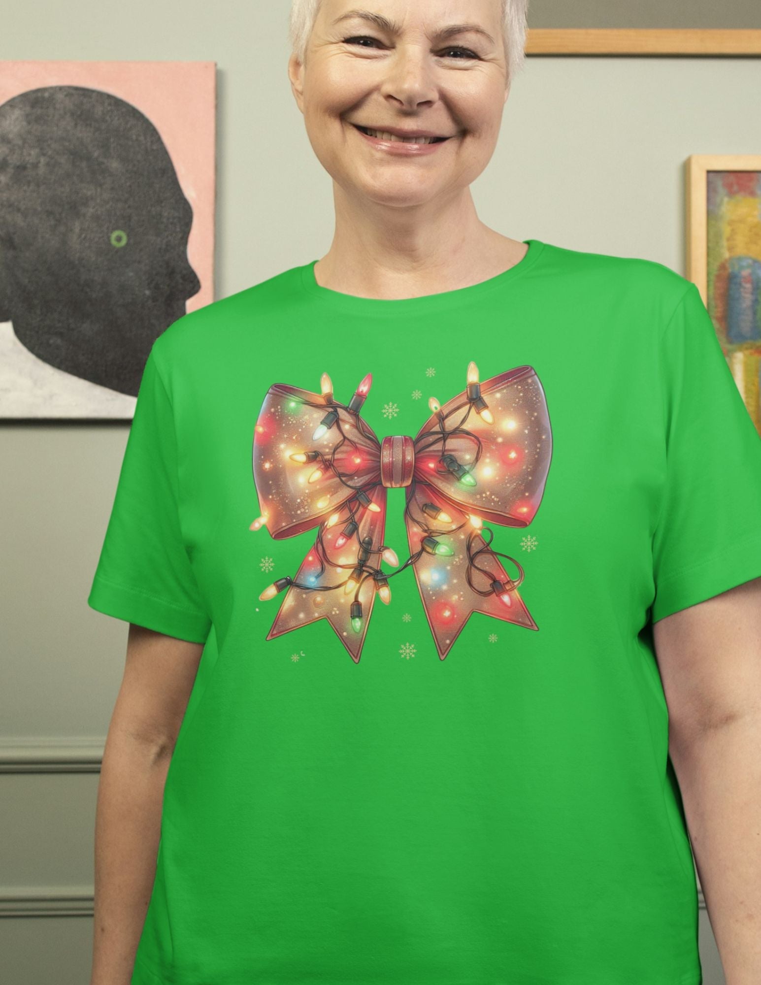 Christmas Light Coquette | Christmas T-Shirt - Black - T-Shirts Online