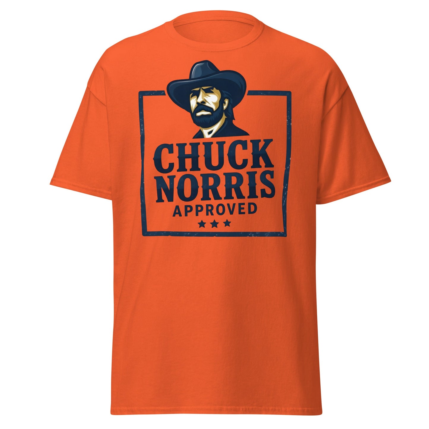 Chuck Norris Approved T-Shirt - Legend Graphic Tee - Orange - T-Shirts Online