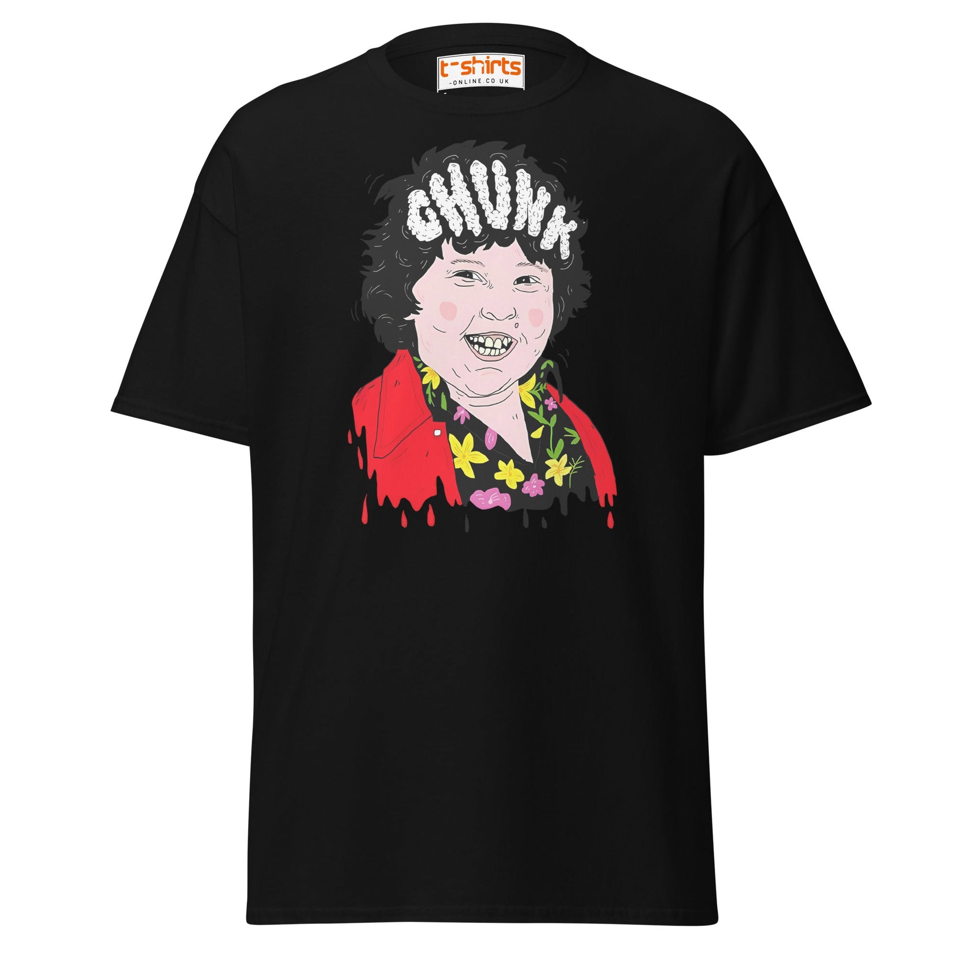 Chunk Cartoon T-Shirt | Funny Retro Movie Parody Tee - Black - T-Shirts Online